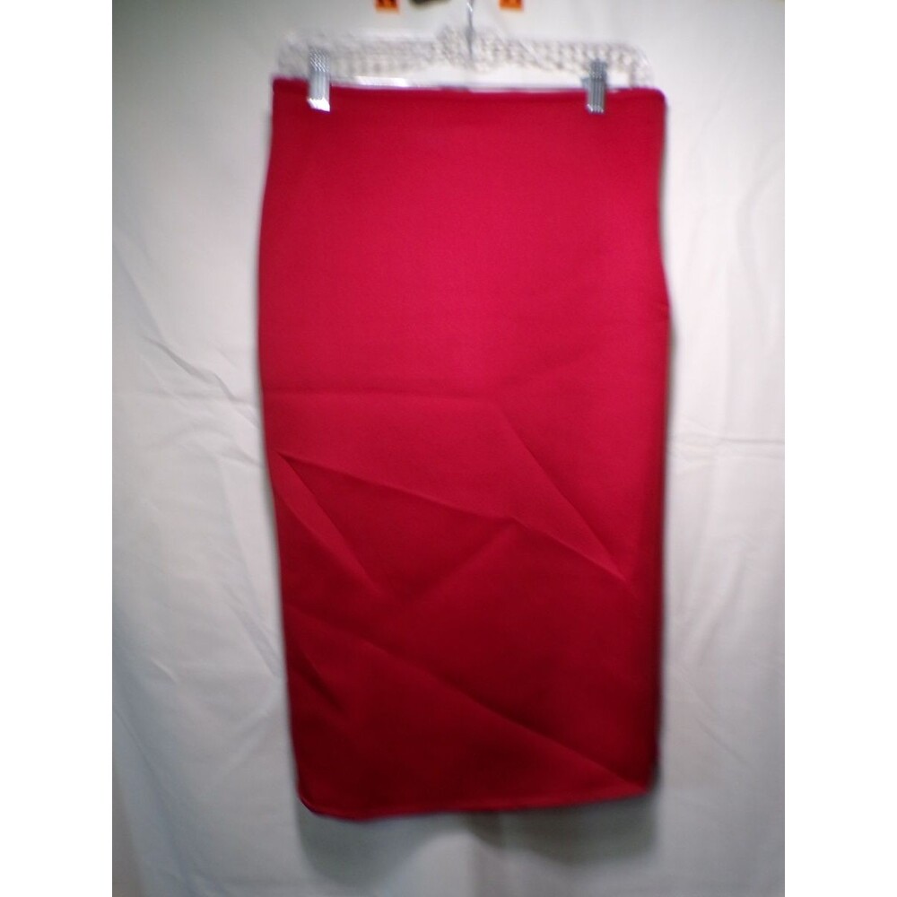 Lily & Taylor Women's Red Pencil Midi Skirt Size 6 Straight Office Workwear